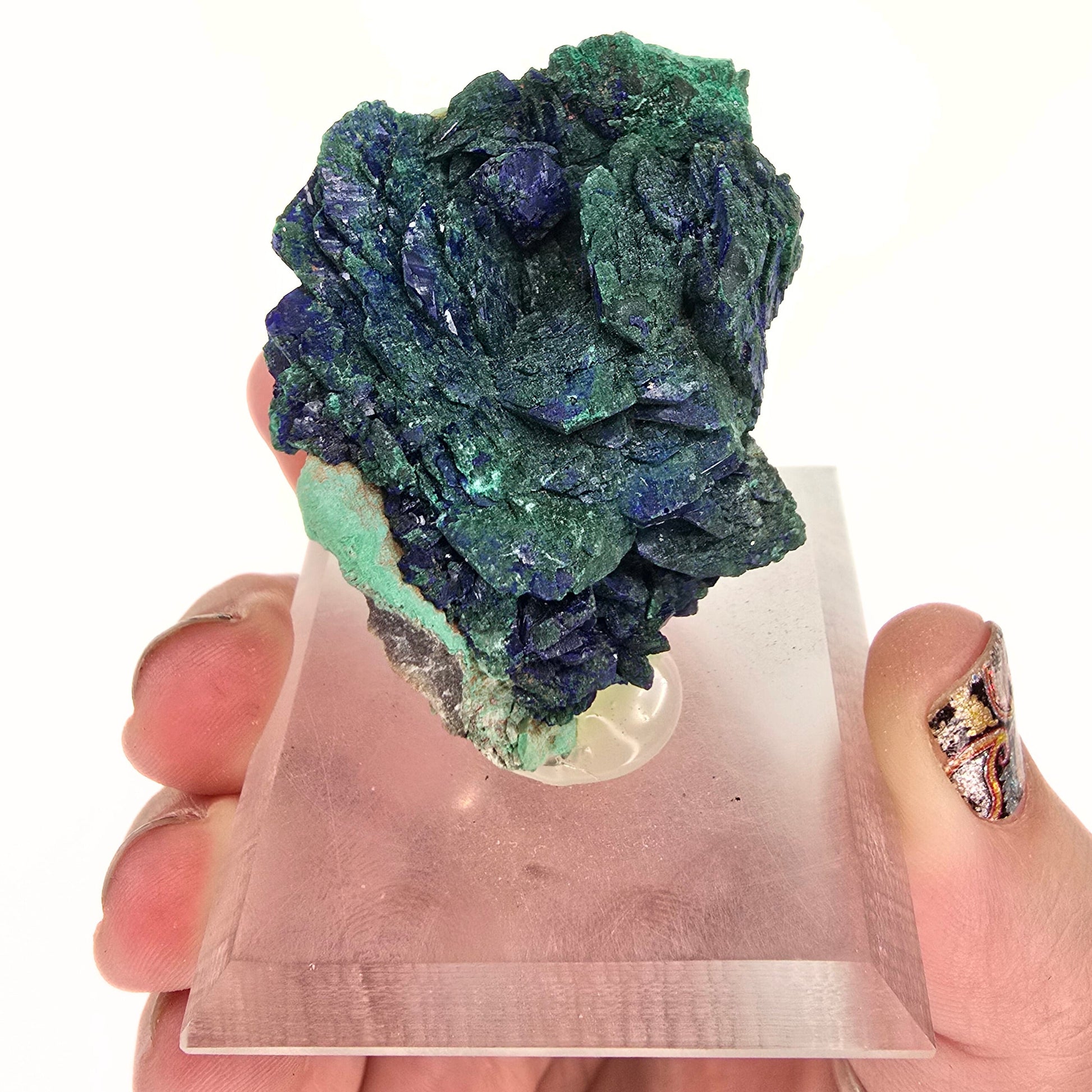 MN0024-Azurite W/ Malachite Pseudomorph