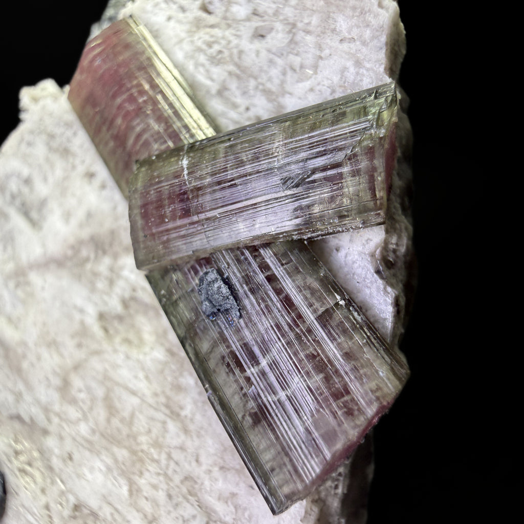 Tourmaline on Feldspar