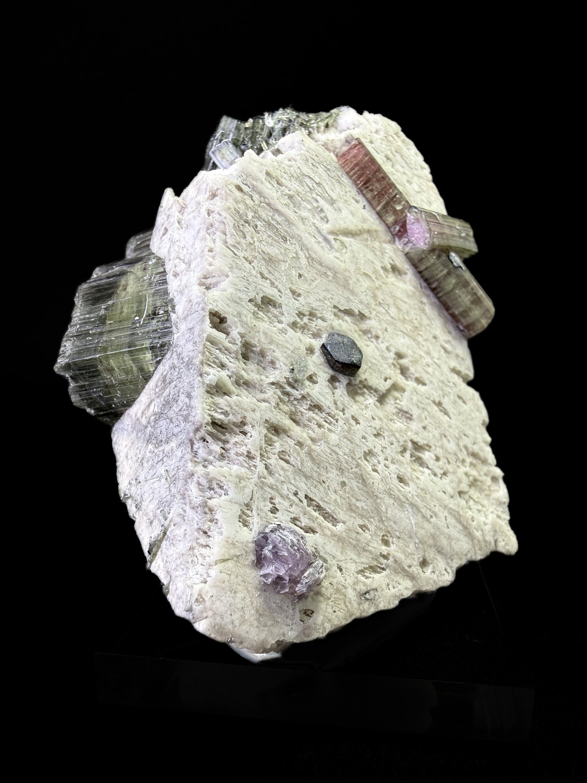 Tourmaline on Feldspar