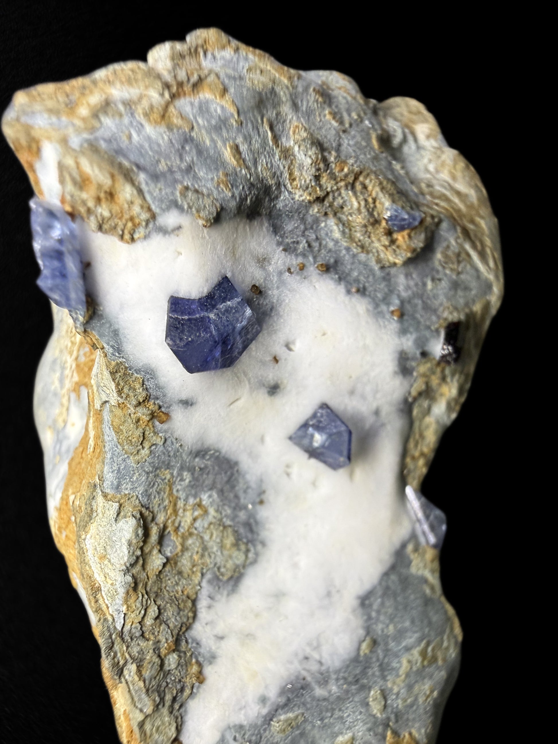 Benitoite with Neptunite & Natrolite