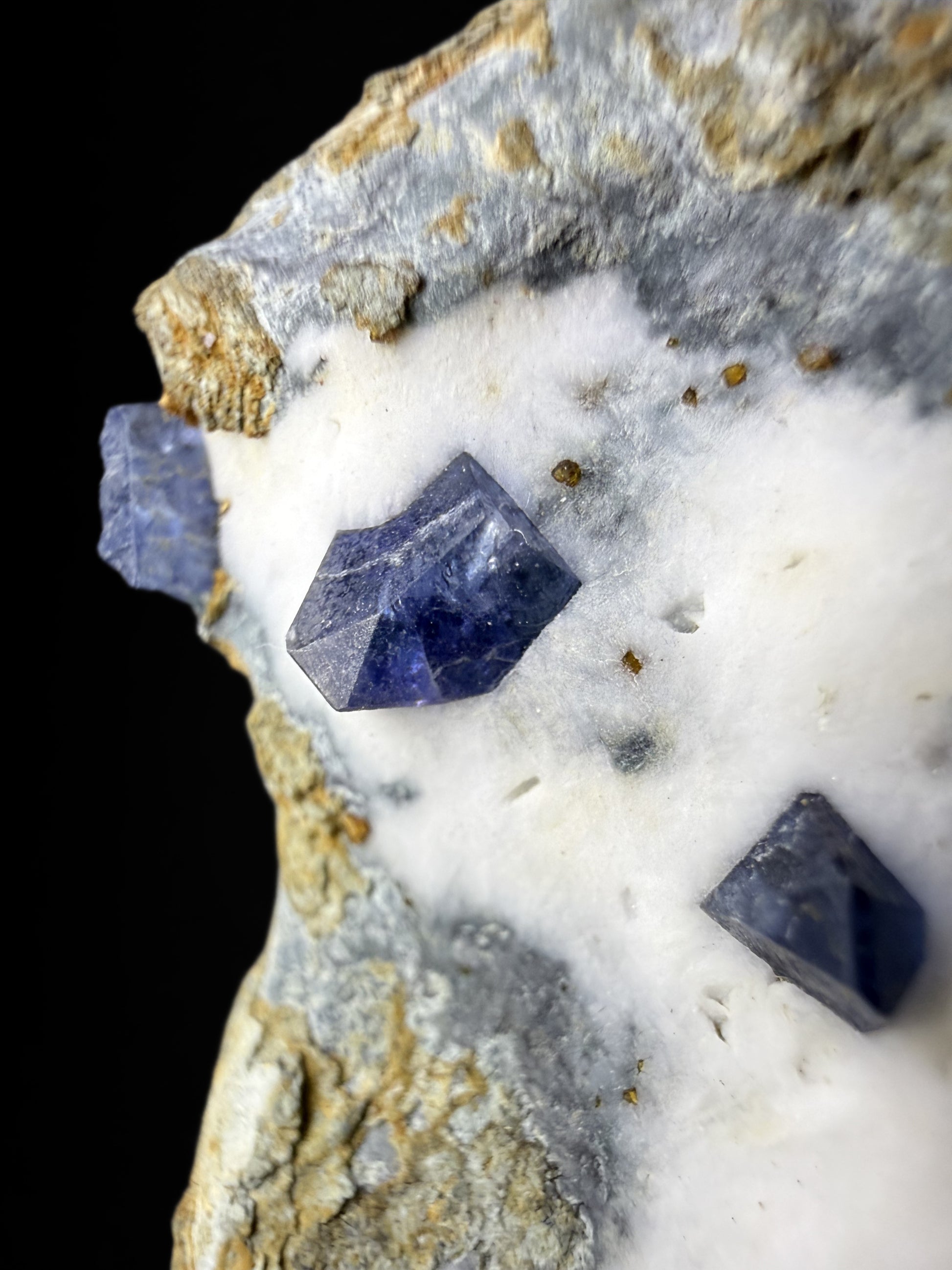Benitoite with Neptunite & Natrolite