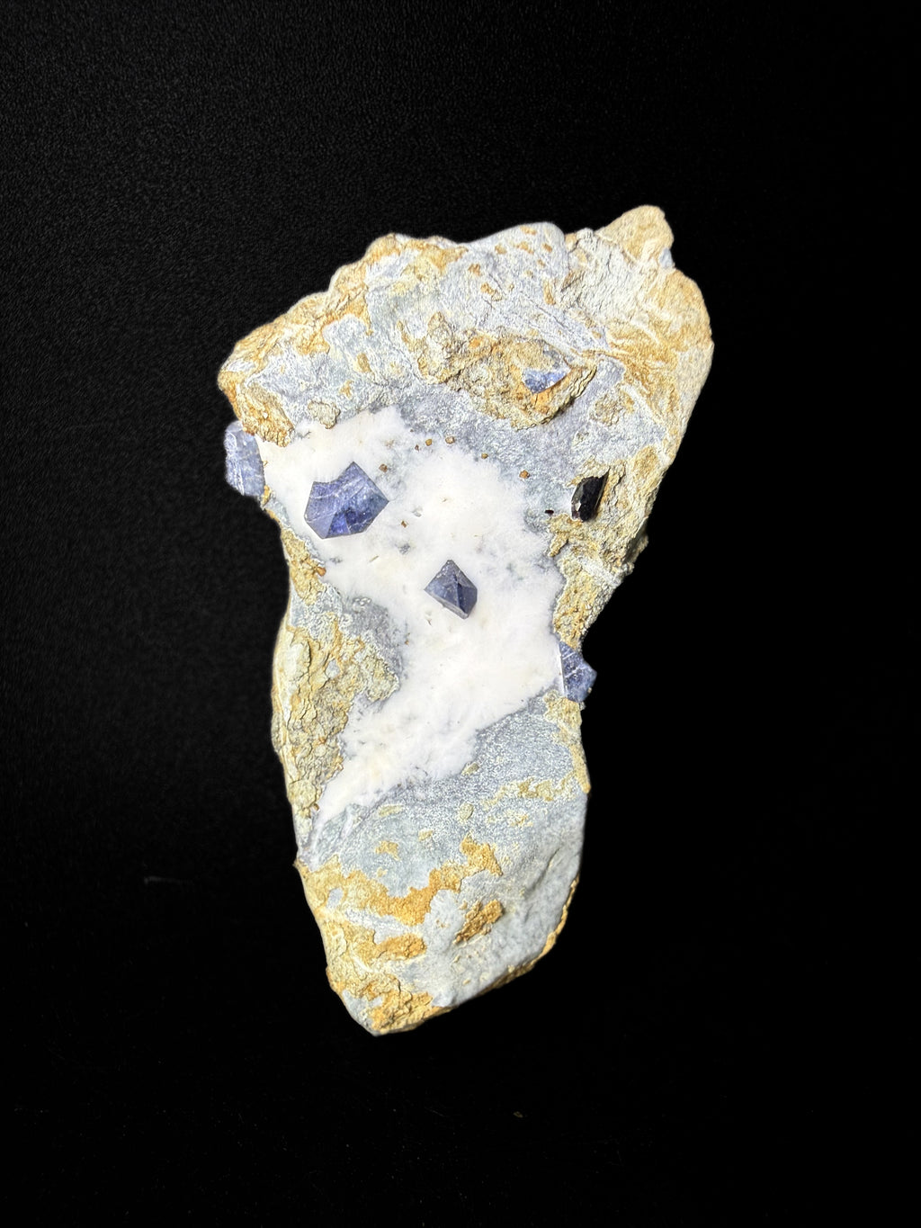 Benitoite with Neptunite & Natrolite