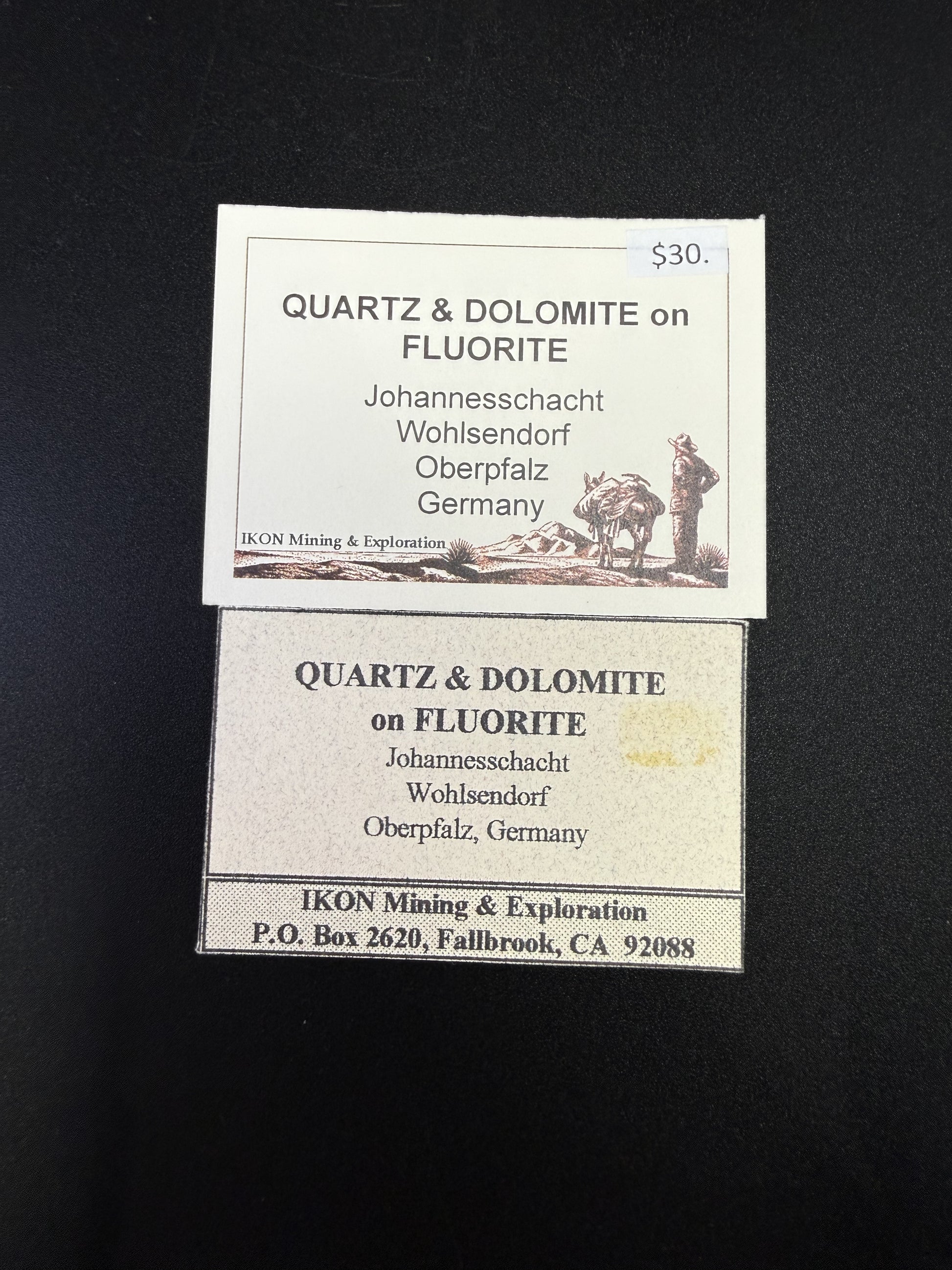 Quartz and Dolomite on Fluorite
