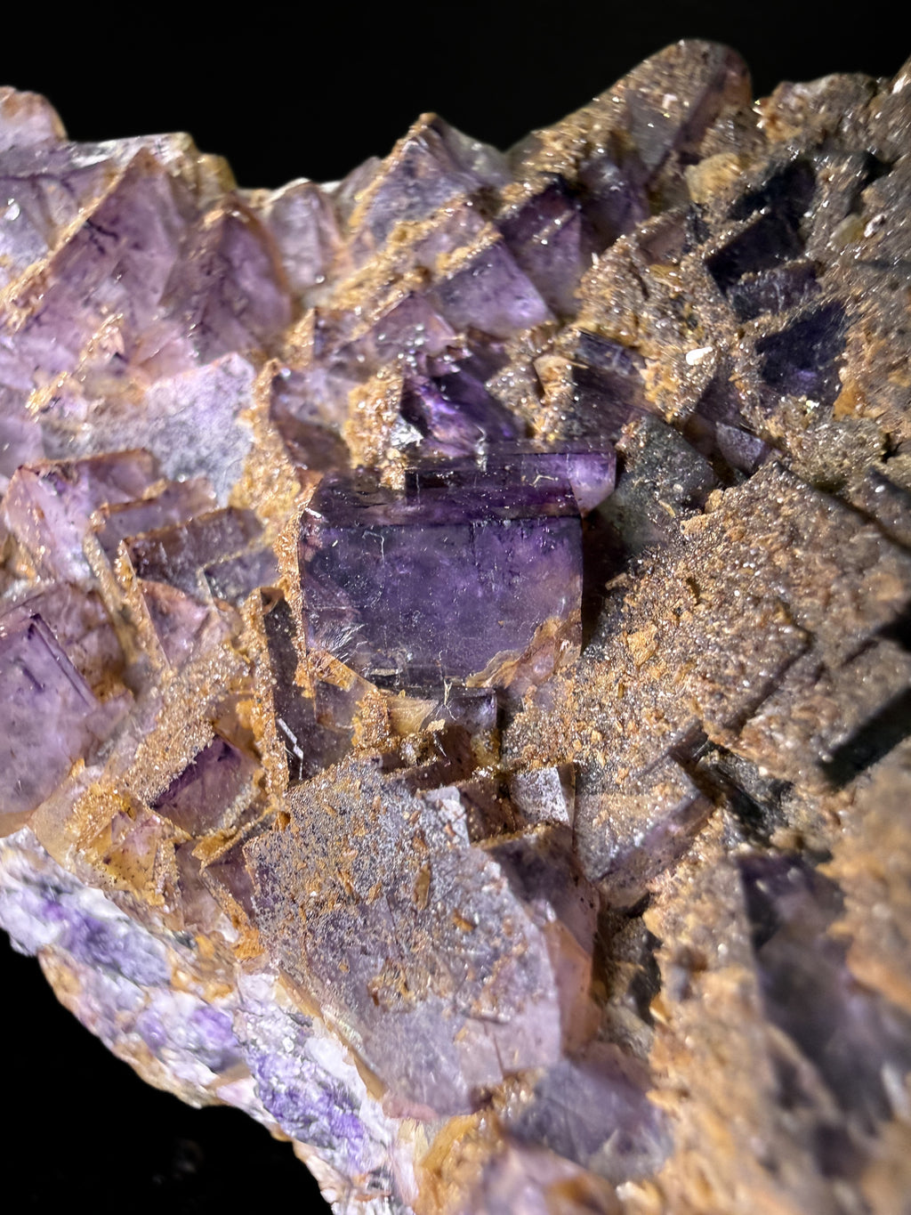 Quartz and Dolomite on Fluorite