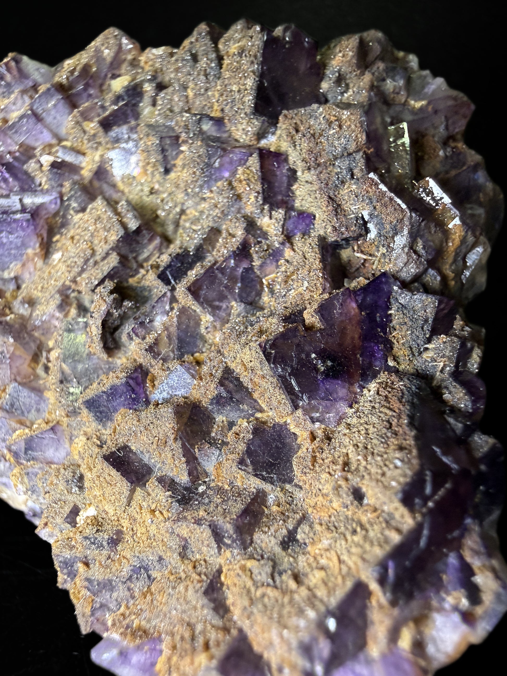 Quartz and Dolomite on Fluorite