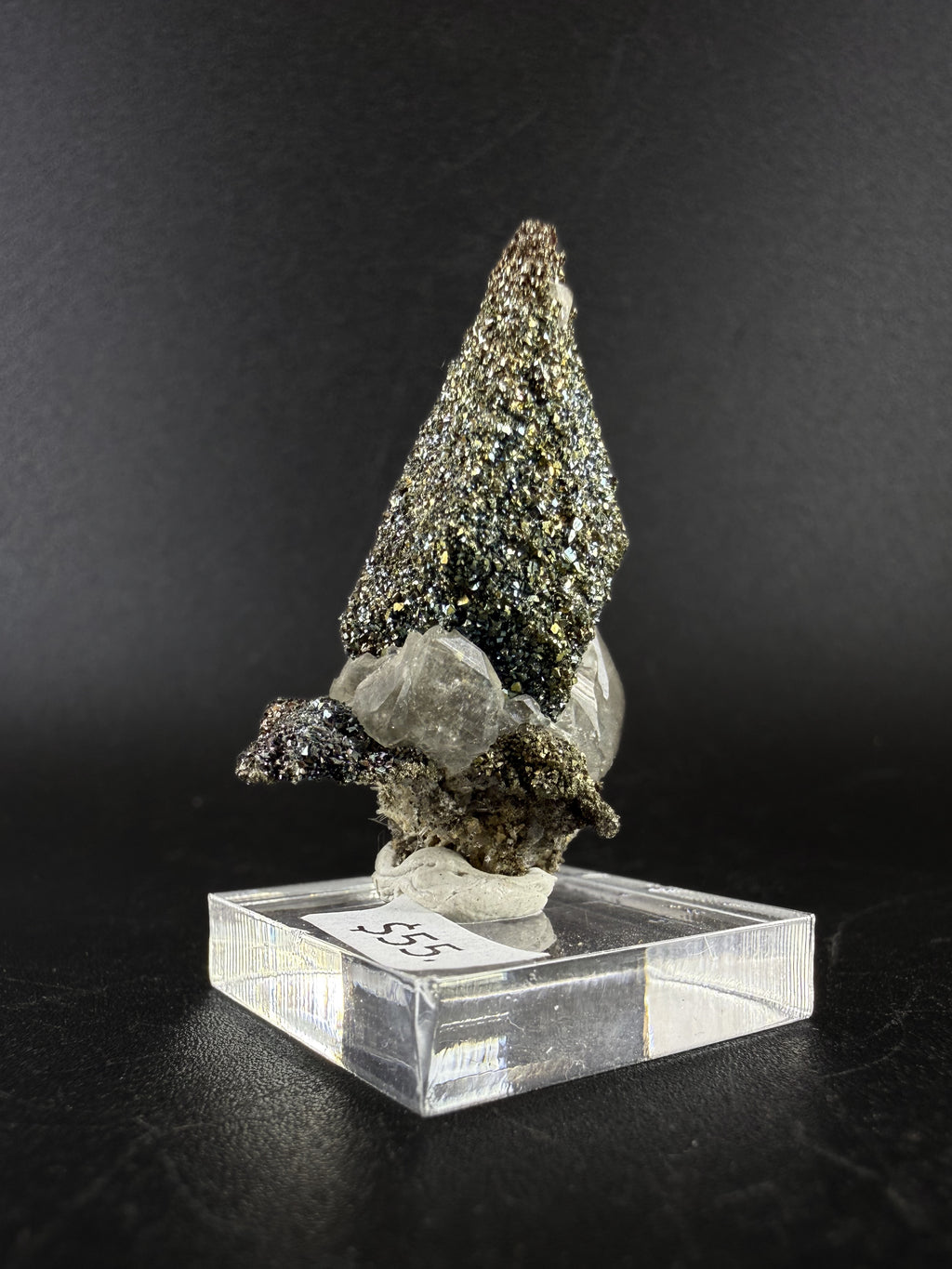 Marcasite on Calcite