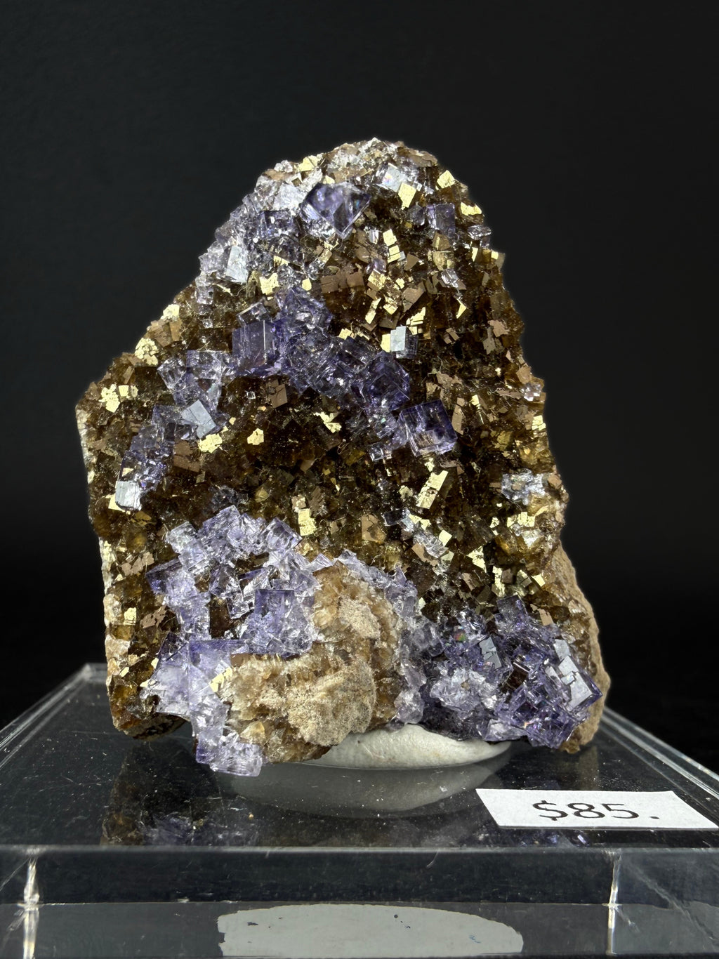 Pyrite with Fluorite