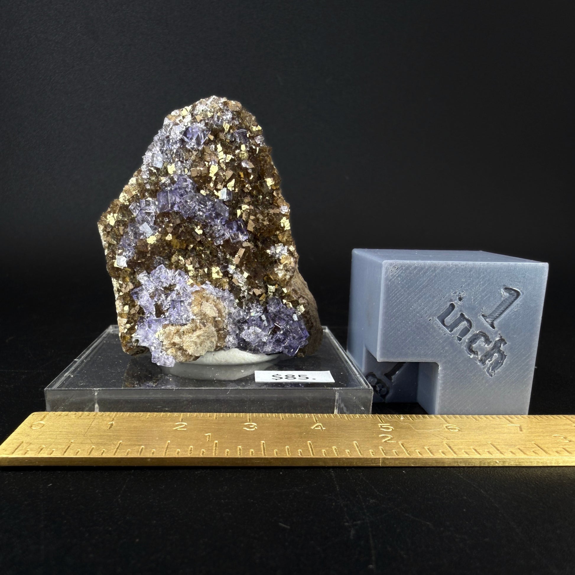 Pyrite with Fluorite