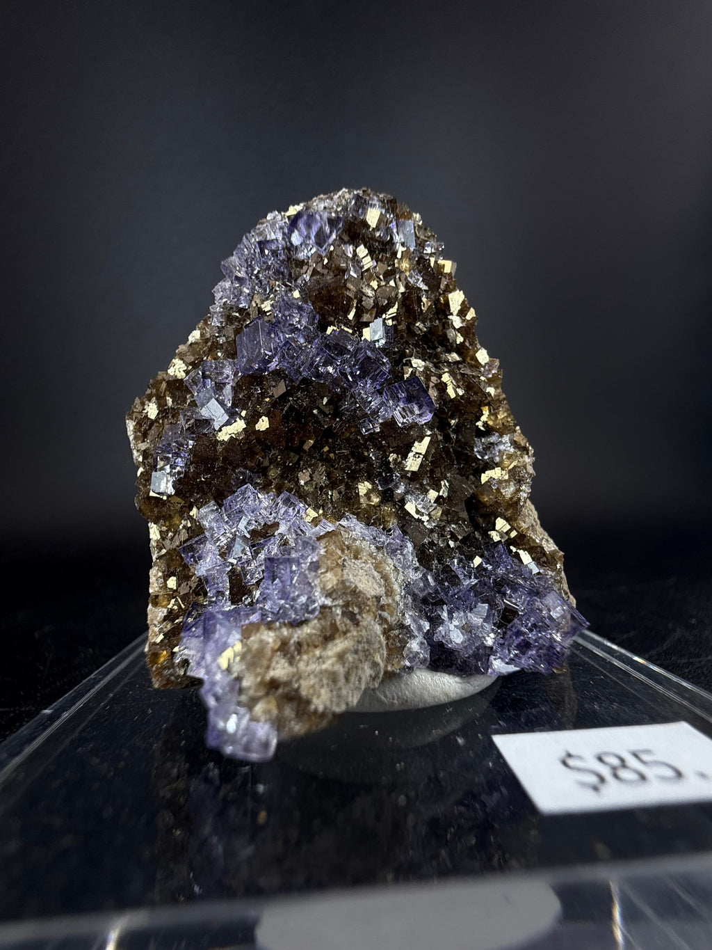 Pyrite with Fluorite