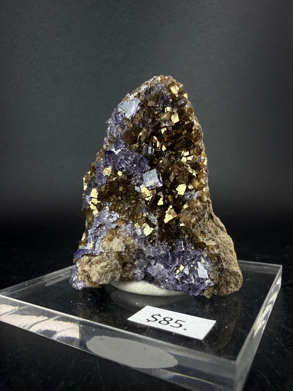 Pyrite with Fluorite