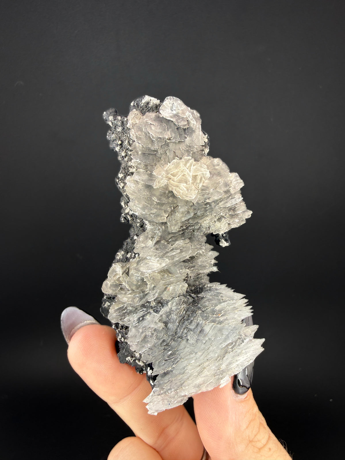 Selenite on Pyrolusite