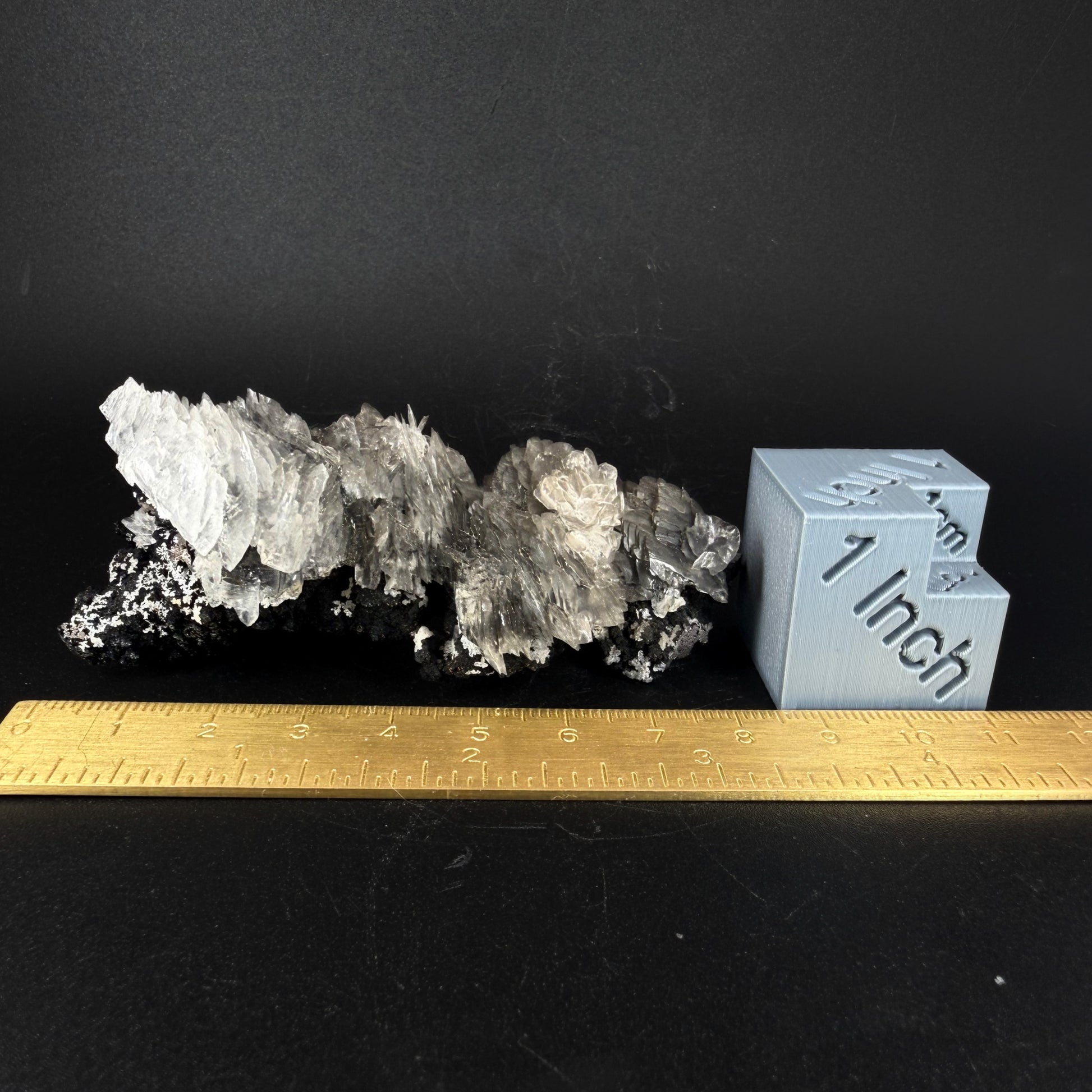 Selenite on Pyrolusite