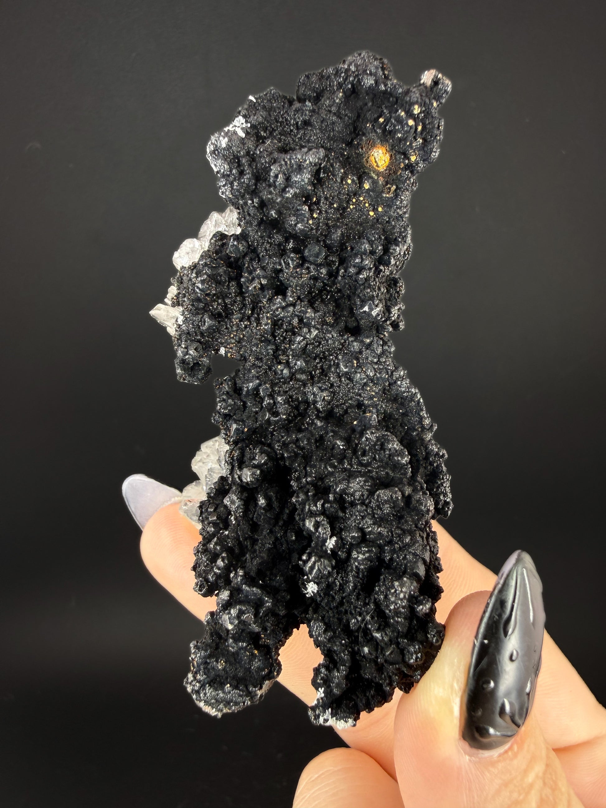 Selenite on Pyrolusite