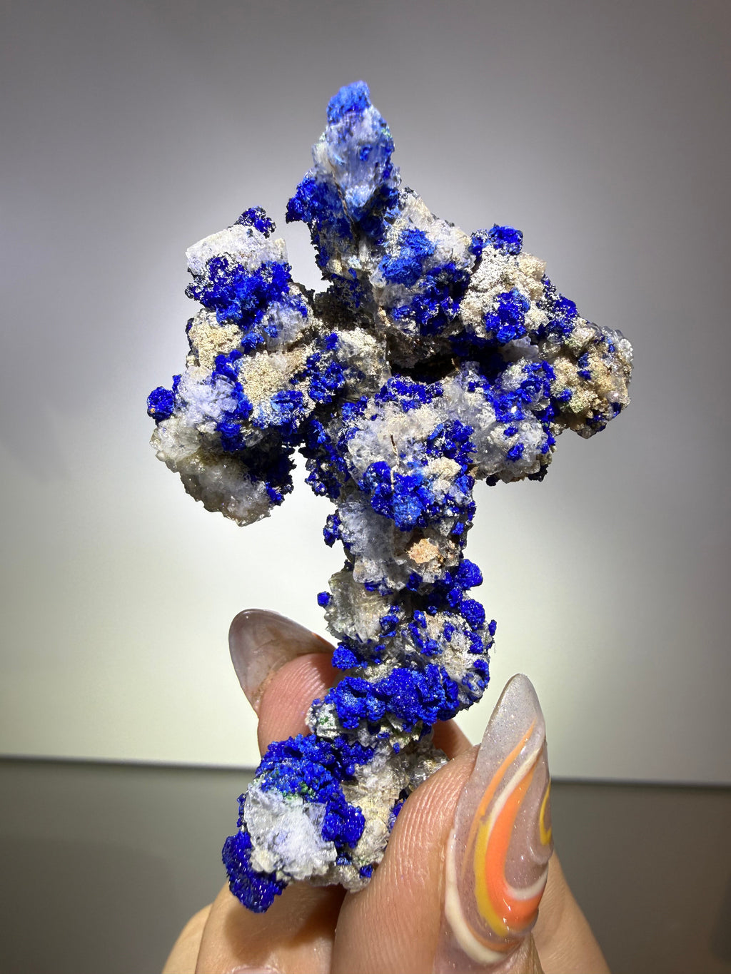 Azurite on Calcite