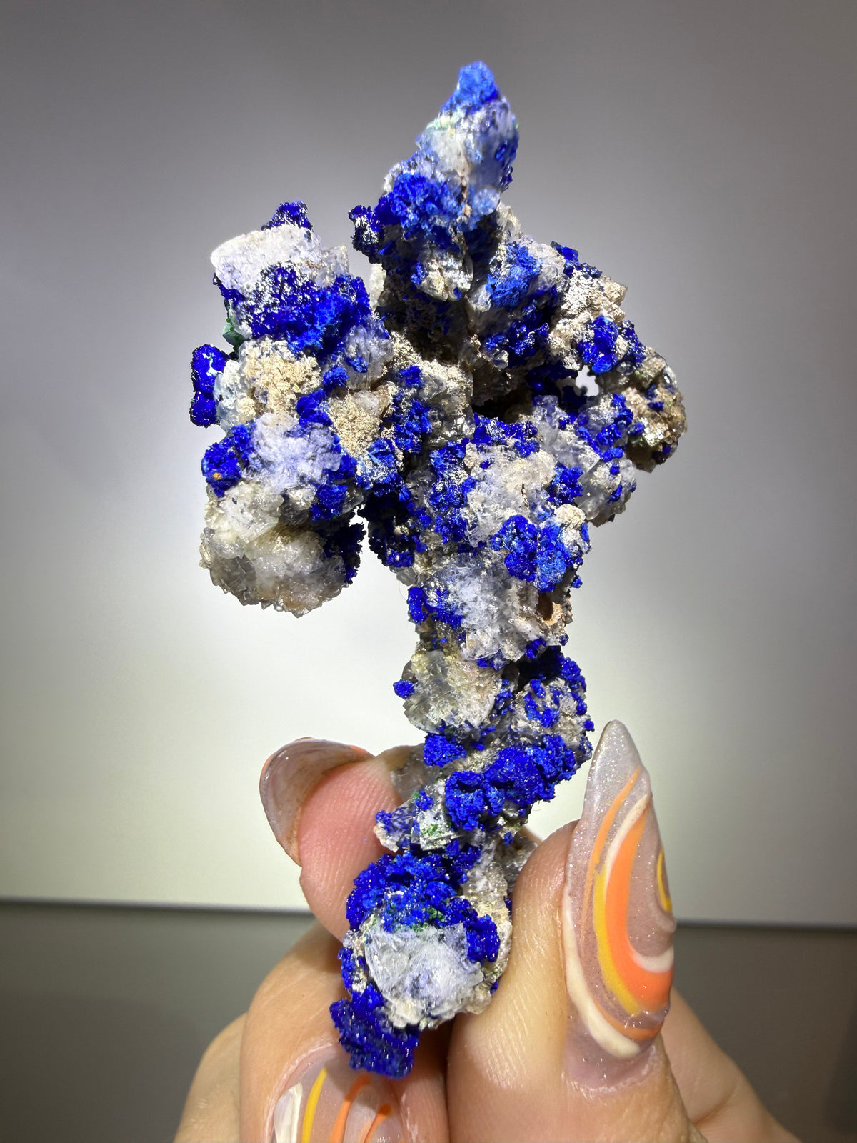 Azurite on Calcite