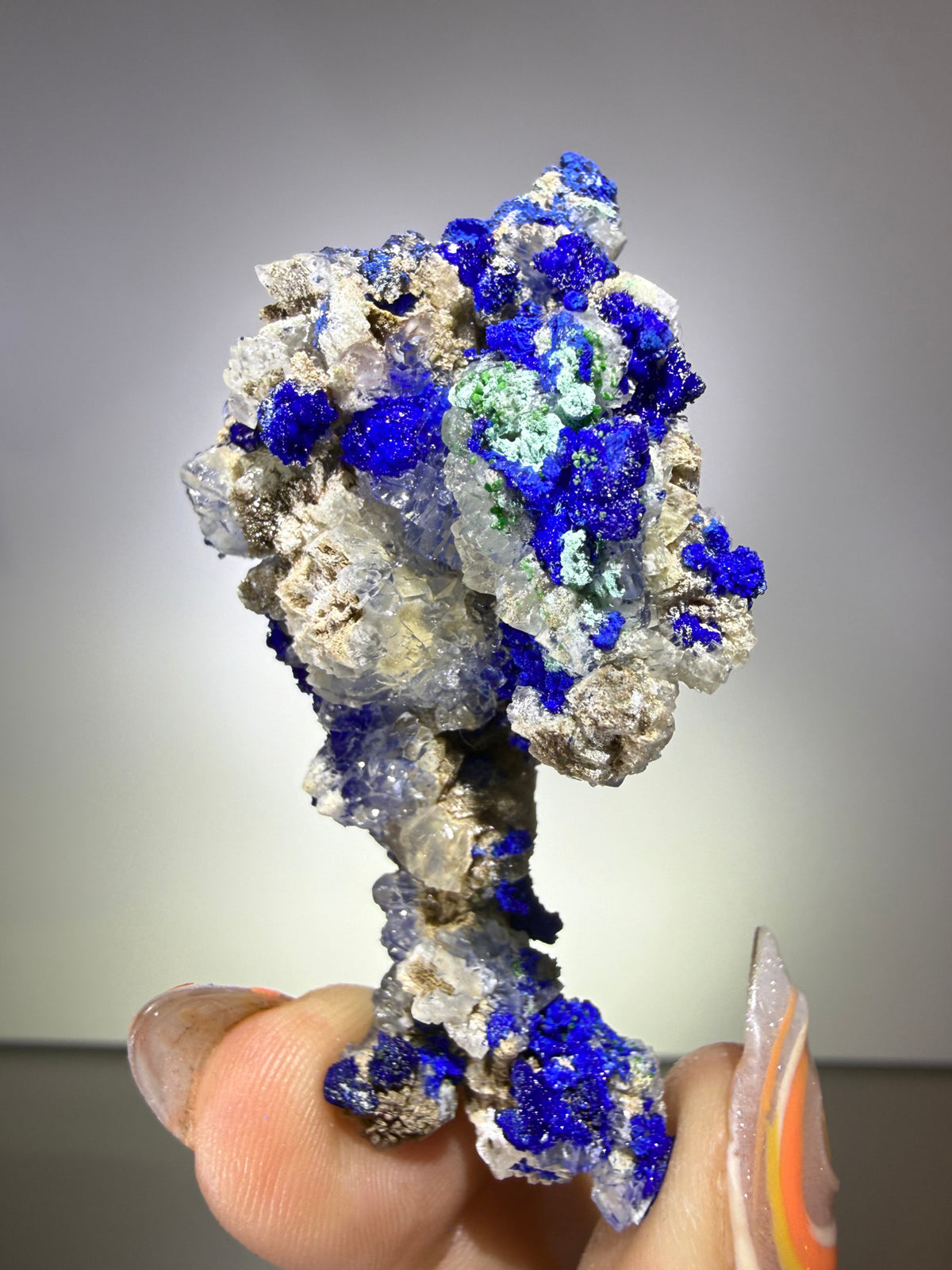 Azurite on Calcite