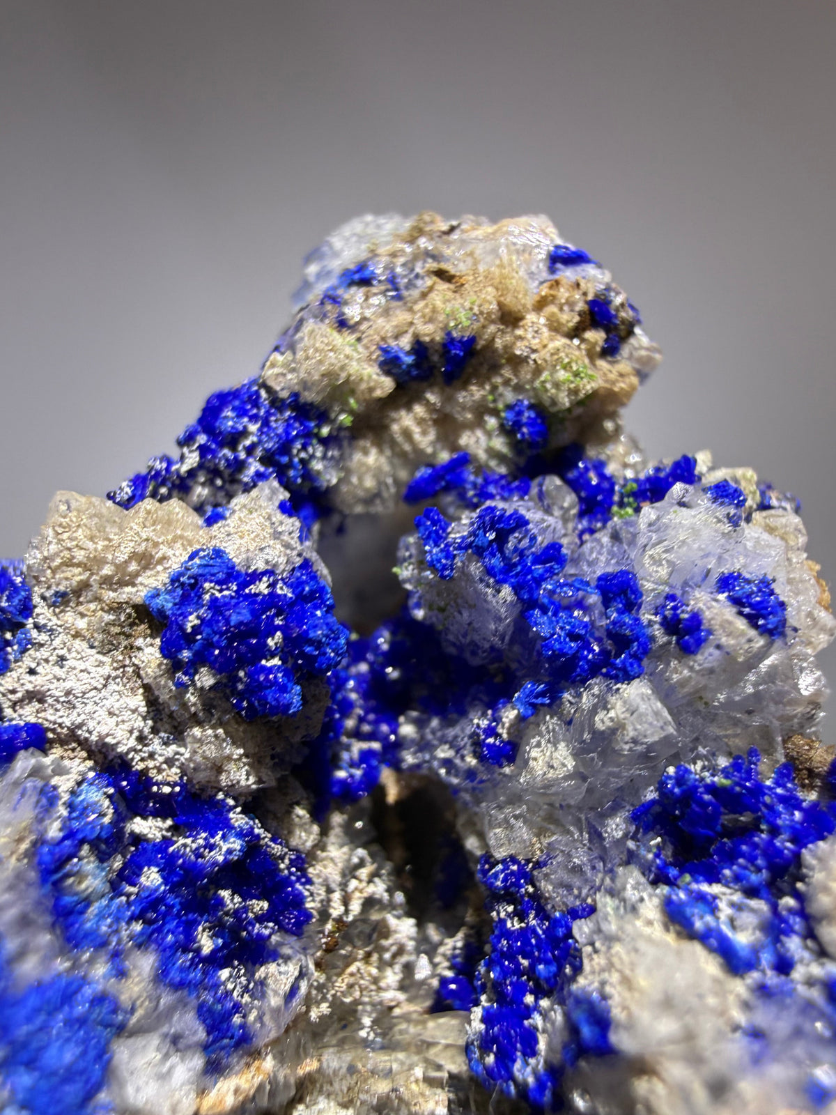Azurite on Calcite