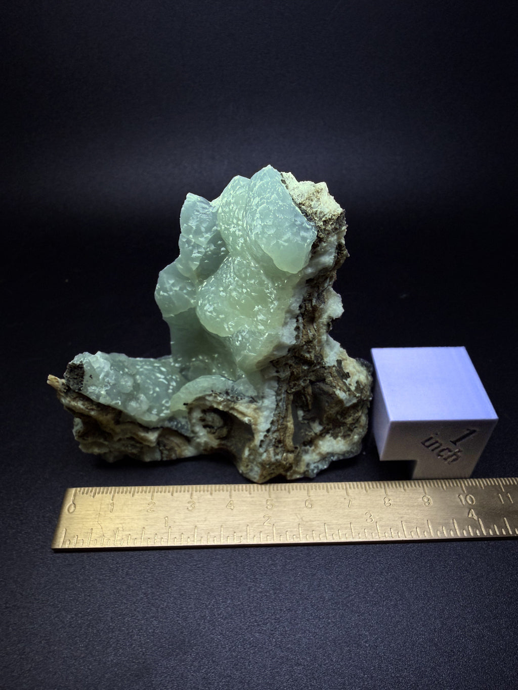 Smithsonite on Banded Sphalerite & Calcite