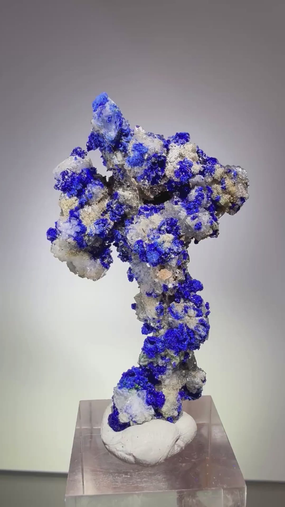 Azurite on Calcite